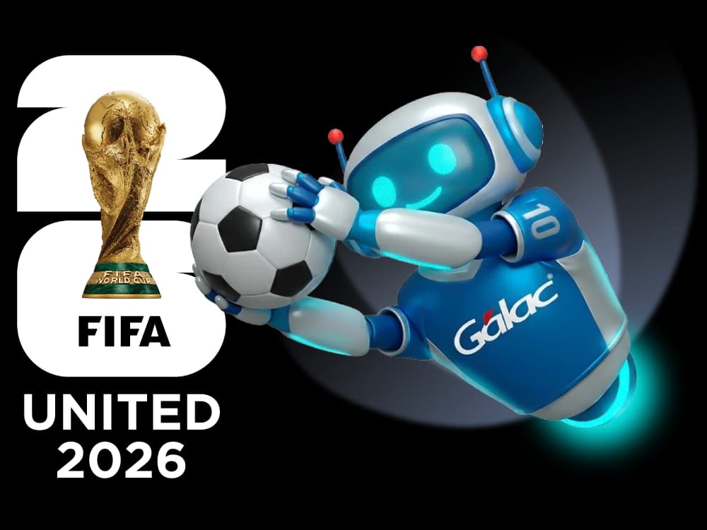Logo oficial de la Copa Mundial de la FIFA 2026: trofeo y número 26